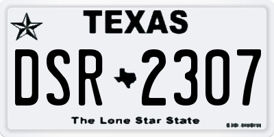 TX license plate DSR2307