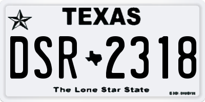TX license plate DSR2318