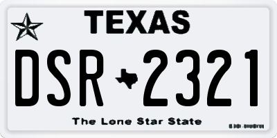 TX license plate DSR2321