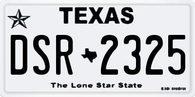 TX license plate DSR2325