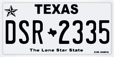 TX license plate DSR2335
