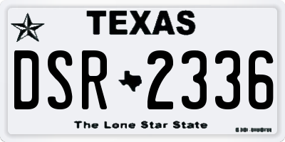 TX license plate DSR2336