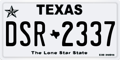 TX license plate DSR2337