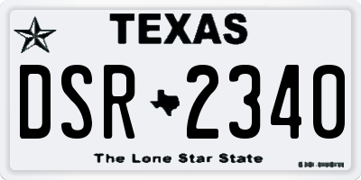 TX license plate DSR2340