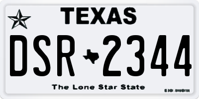 TX license plate DSR2344