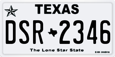 TX license plate DSR2346