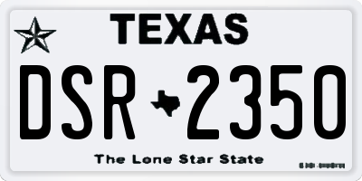 TX license plate DSR2350