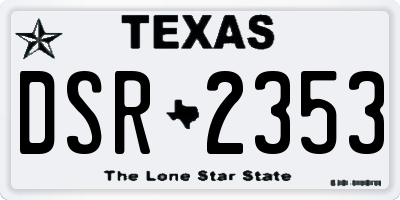 TX license plate DSR2353
