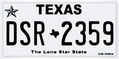 TX license plate DSR2359