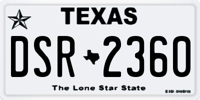 TX license plate DSR2360