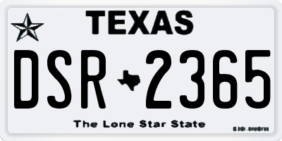TX license plate DSR2365