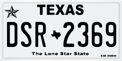 TX license plate DSR2369