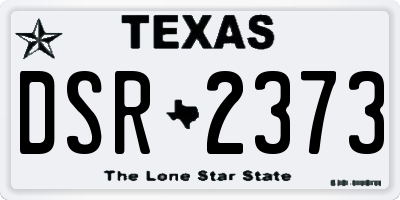 TX license plate DSR2373