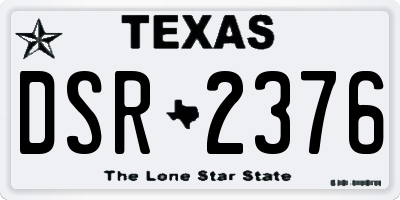 TX license plate DSR2376