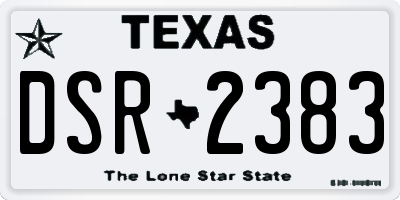TX license plate DSR2383