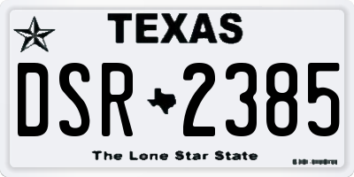 TX license plate DSR2385