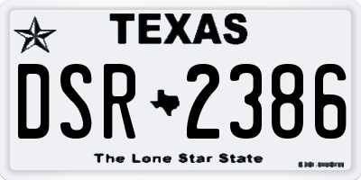 TX license plate DSR2386