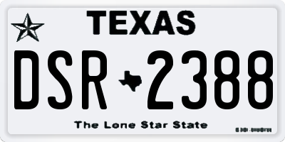 TX license plate DSR2388