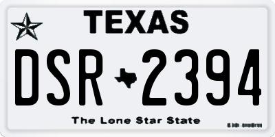 TX license plate DSR2394
