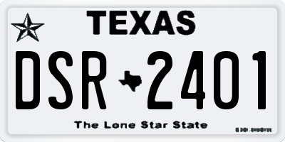 TX license plate DSR2401