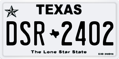 TX license plate DSR2402