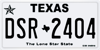 TX license plate DSR2404