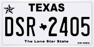 TX license plate DSR2405