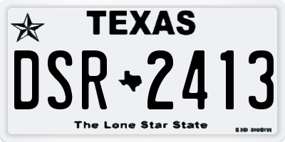 TX license plate DSR2413