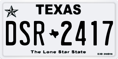 TX license plate DSR2417