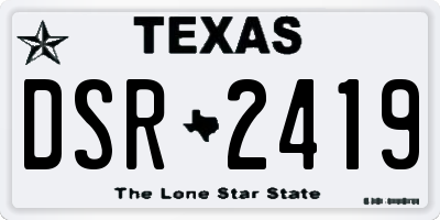 TX license plate DSR2419