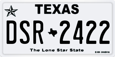 TX license plate DSR2422