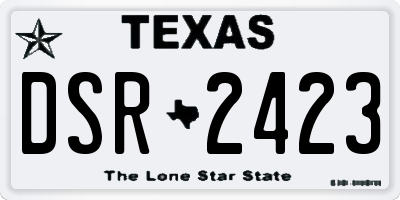TX license plate DSR2423