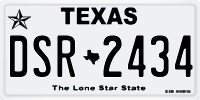 TX license plate DSR2434