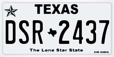 TX license plate DSR2437