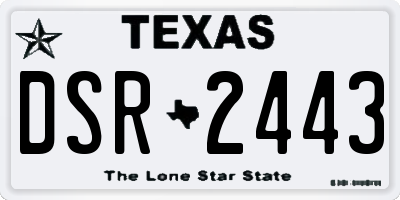 TX license plate DSR2443