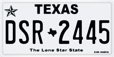 TX license plate DSR2445