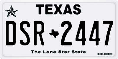 TX license plate DSR2447
