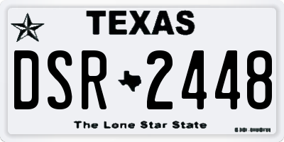 TX license plate DSR2448