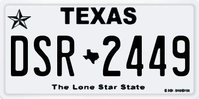 TX license plate DSR2449