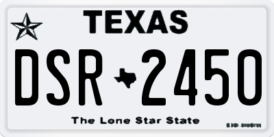 TX license plate DSR2450
