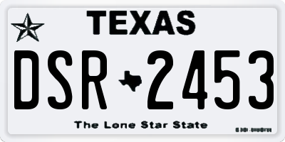 TX license plate DSR2453