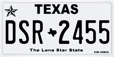 TX license plate DSR2455