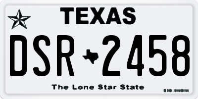 TX license plate DSR2458