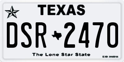 TX license plate DSR2470