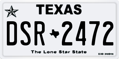 TX license plate DSR2472