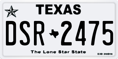 TX license plate DSR2475