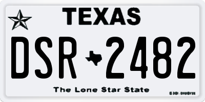 TX license plate DSR2482