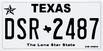 TX license plate DSR2487