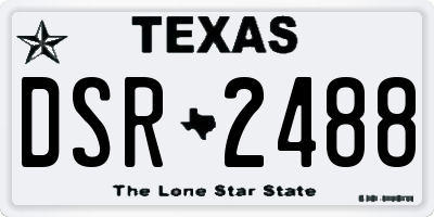 TX license plate DSR2488