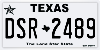 TX license plate DSR2489